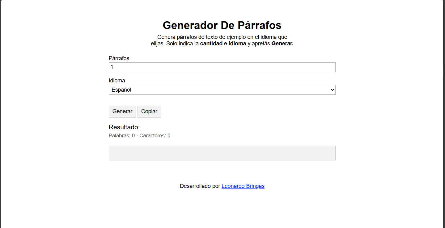 Miniatura Generador de Párrafos