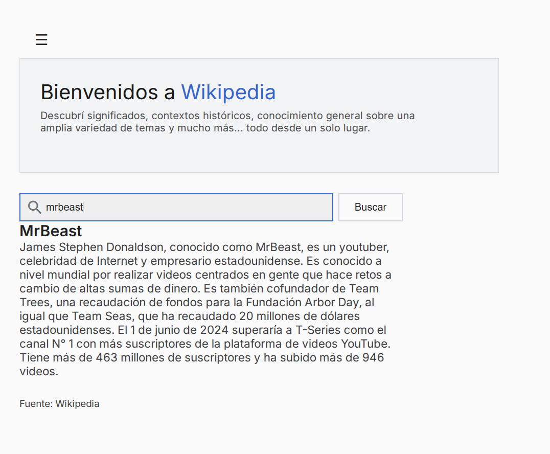 Vista previa de Buscador Wikipedia